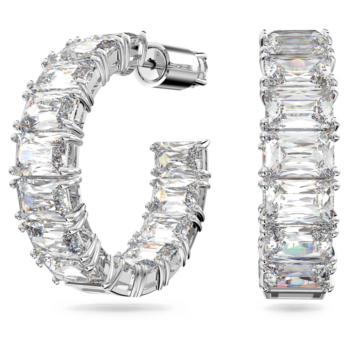 

Swarovski Millenia 大圈耳环, 八角形切割, 白色, 镀铑
