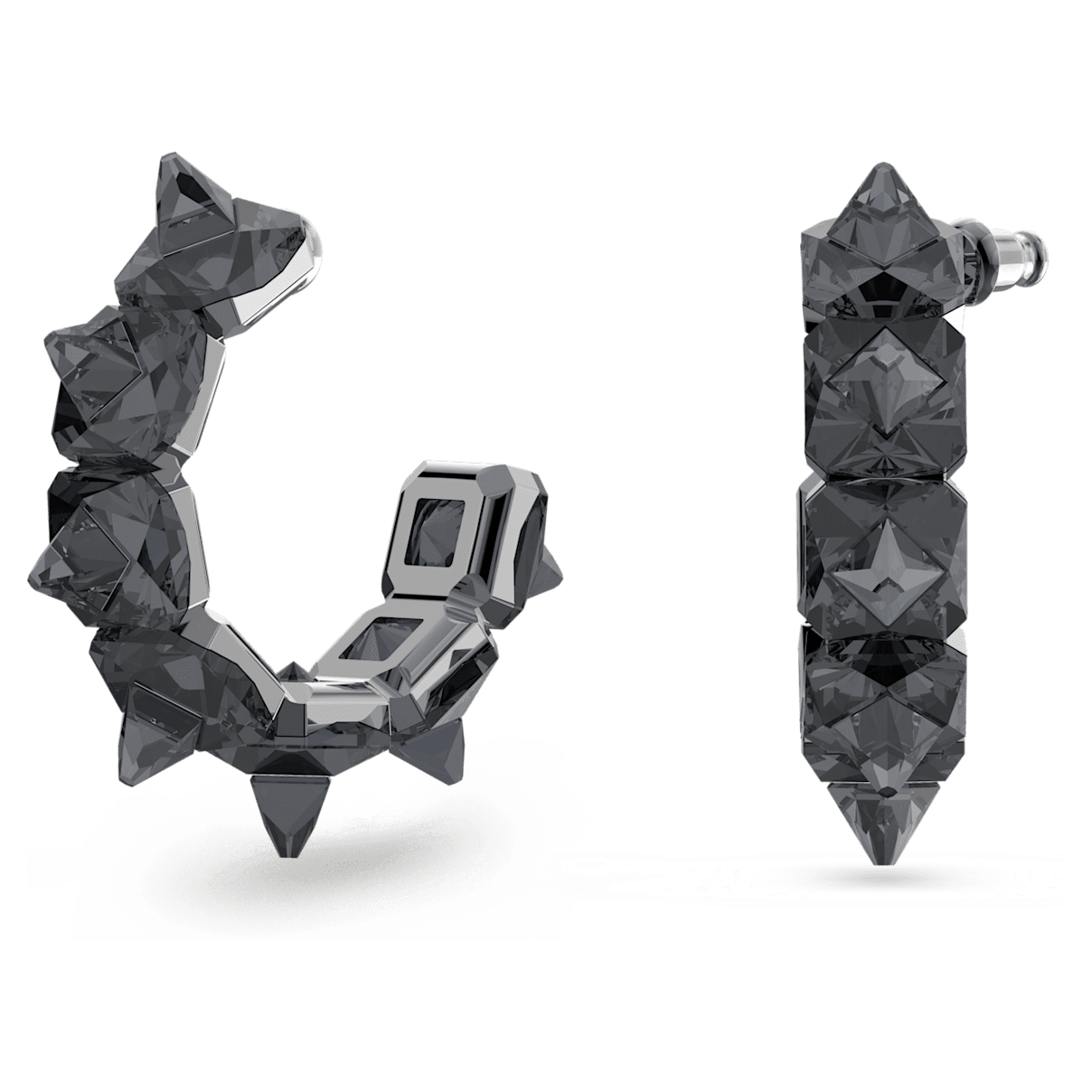 

Swarovski Ortyx 大圈耳环, 金字塔切割, 灰色, 镀钌