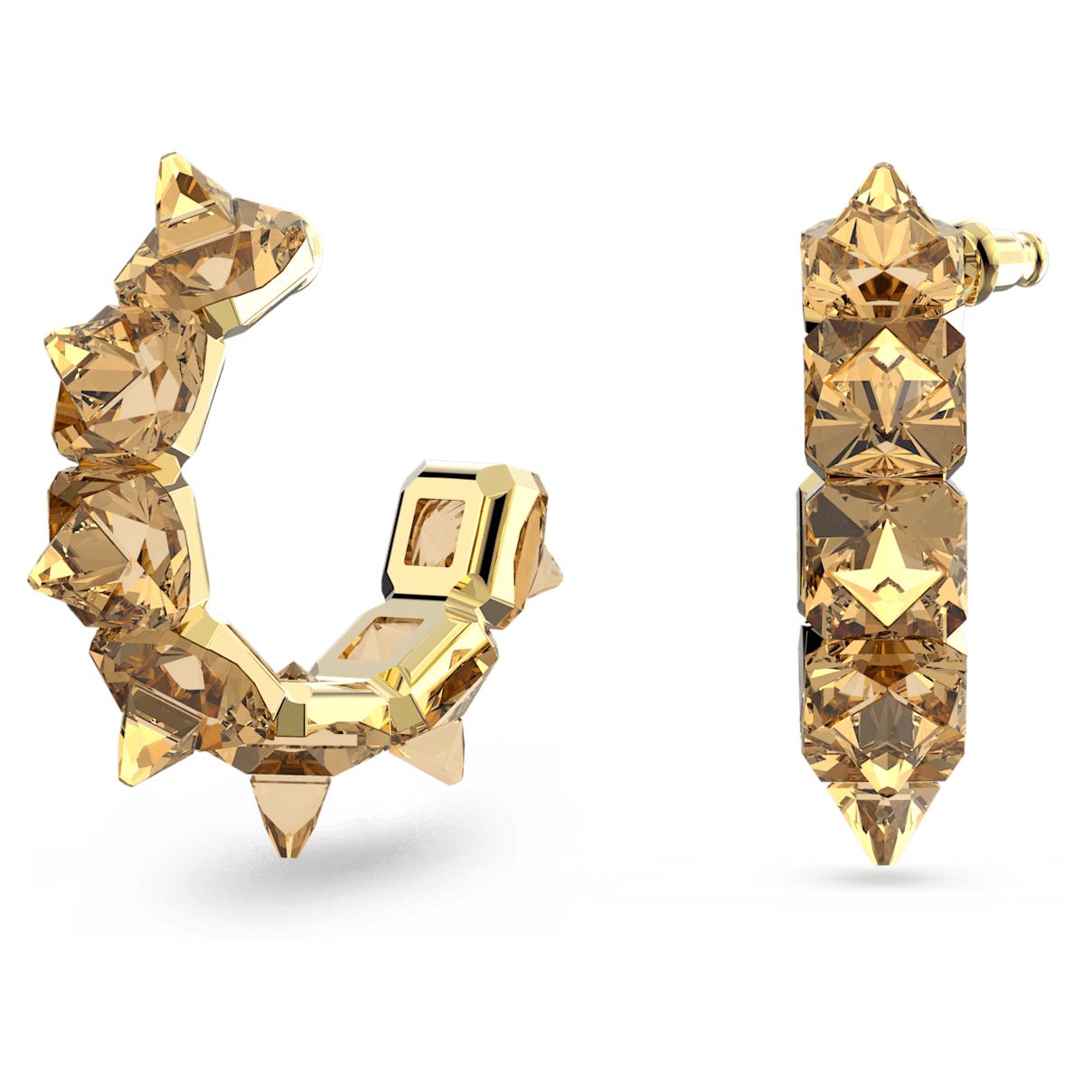

Swarovski Ortyx 大圈耳环, 金字塔切割, 金色, 镀金色调