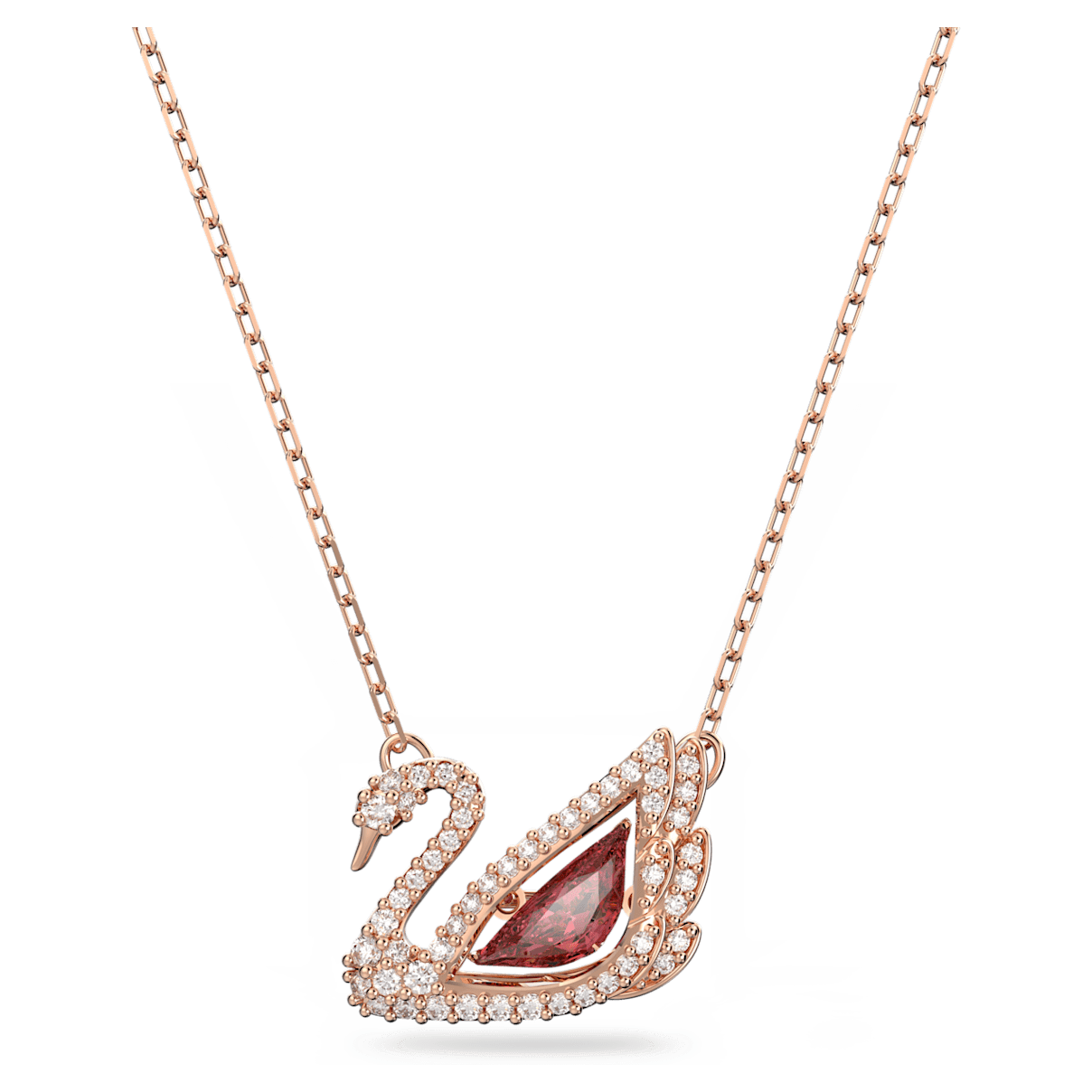 

Swarovski Dancing Swan 项链, 天鹅, 红色, 镀玫瑰金色调