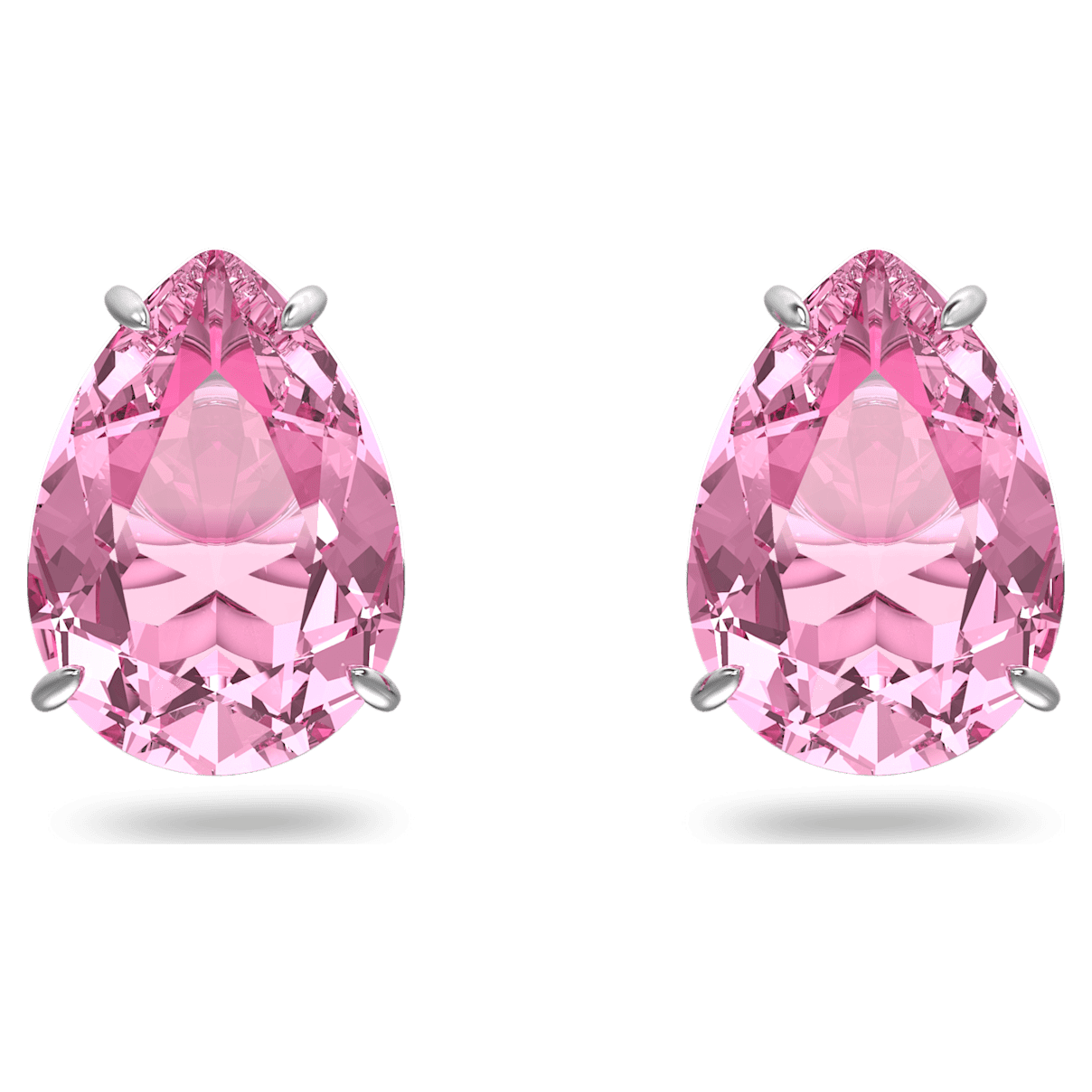 

Swarovski Gema 耳钉, 水滴切割, 粉红色, 镀铑