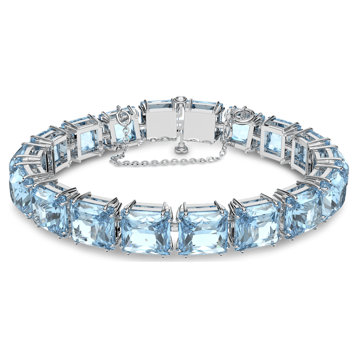 

Swarovski Millenia 手链, 方形切割, 蓝色, 镀铑