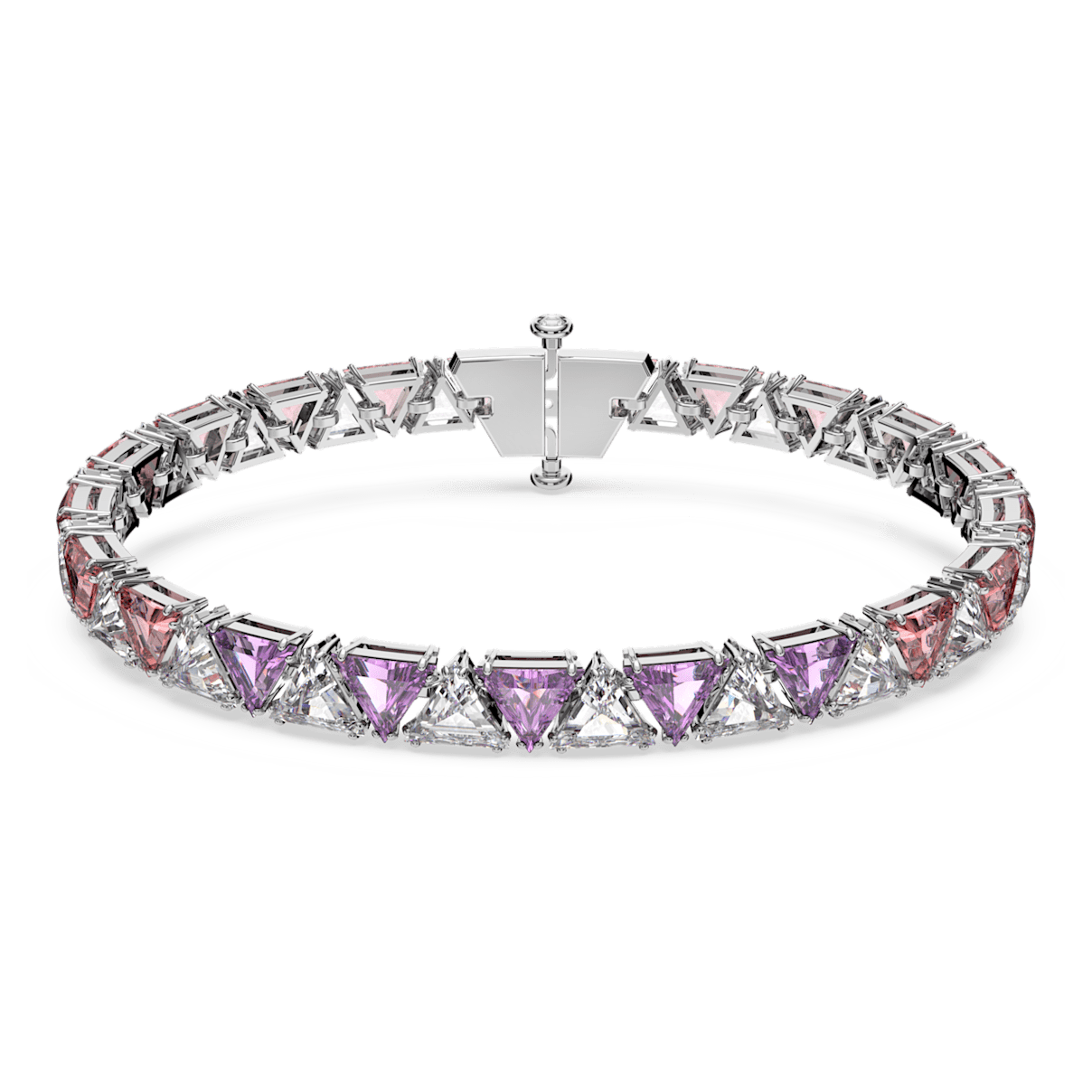 

Swarovski Ortyx 手链, 三角形切割, 粉红色, 镀铑