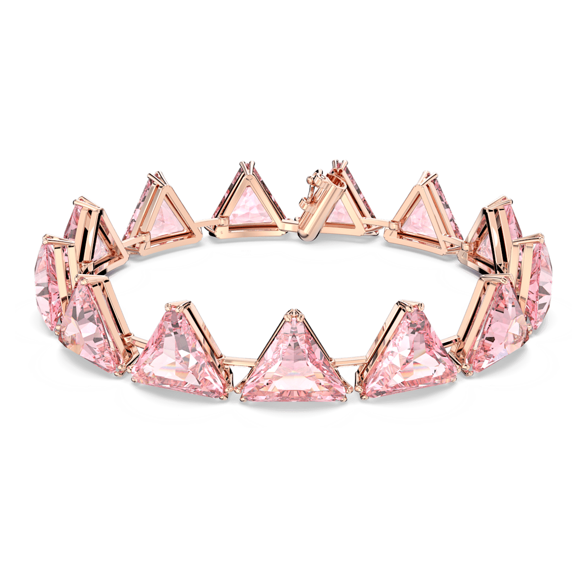 

Swarovski Ortyx 手链, 三角形切割, 粉红色, 镀玫瑰金色调