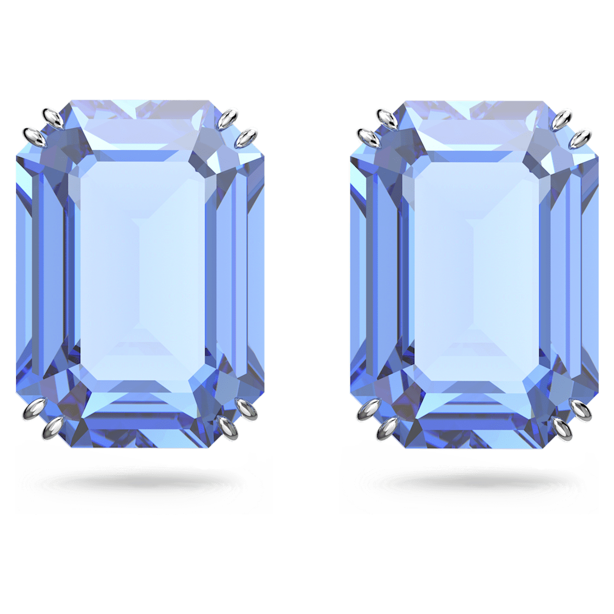 

Swarovski Millenia 耳钉, 八角形切割, 蓝色, 镀铑