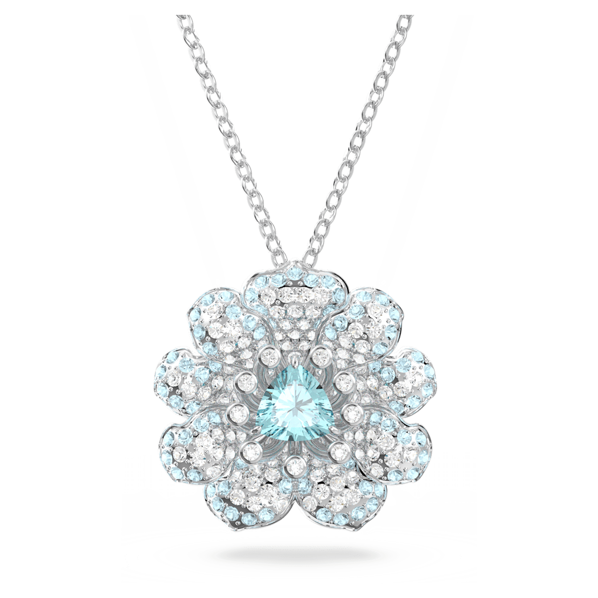 

Swarovski Connexus 链坠, 花朵, 蓝色, 镀铑