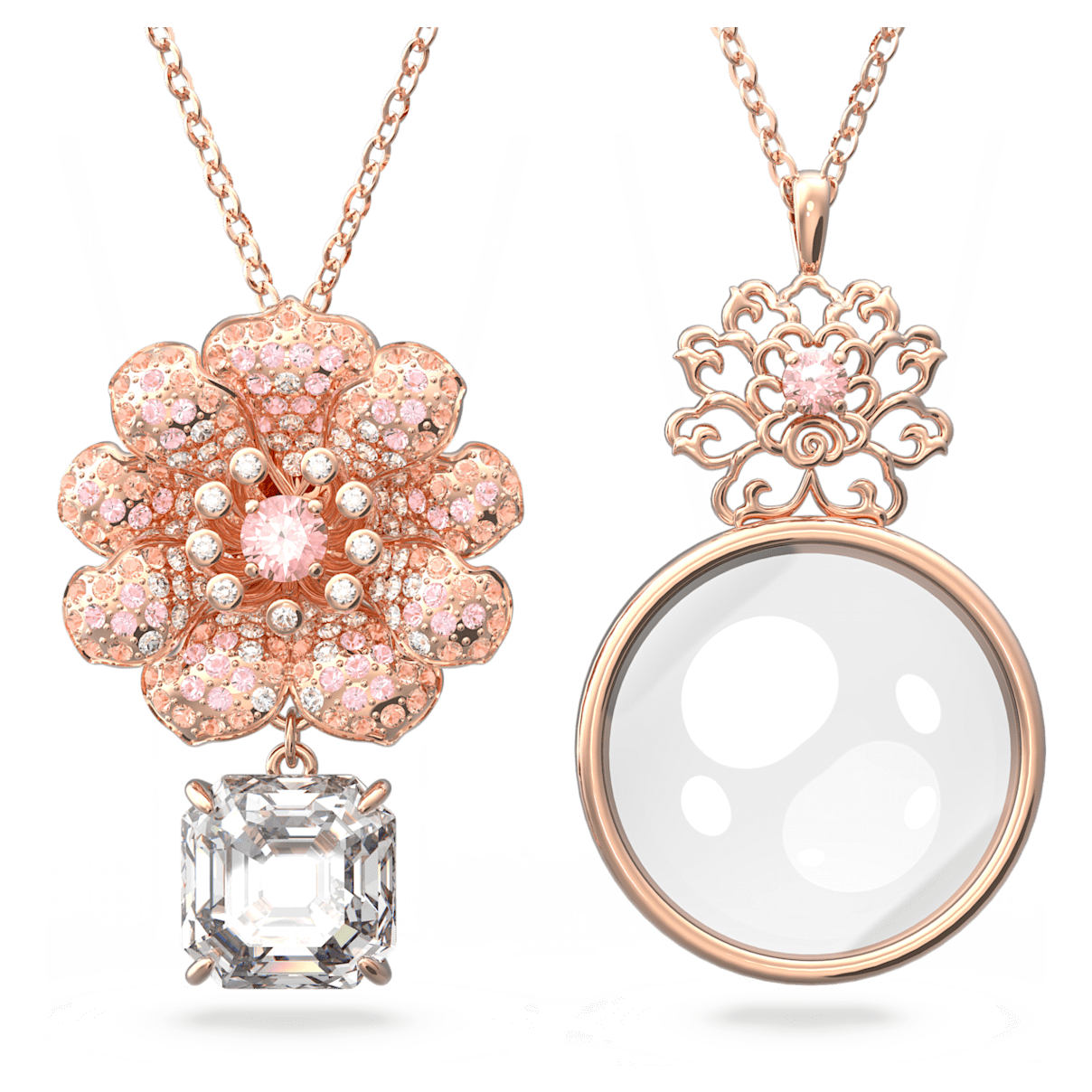 

Swarovski Connexus 链坠, 套装 (2), 花朵, 粉红色, 镀玫瑰金色调