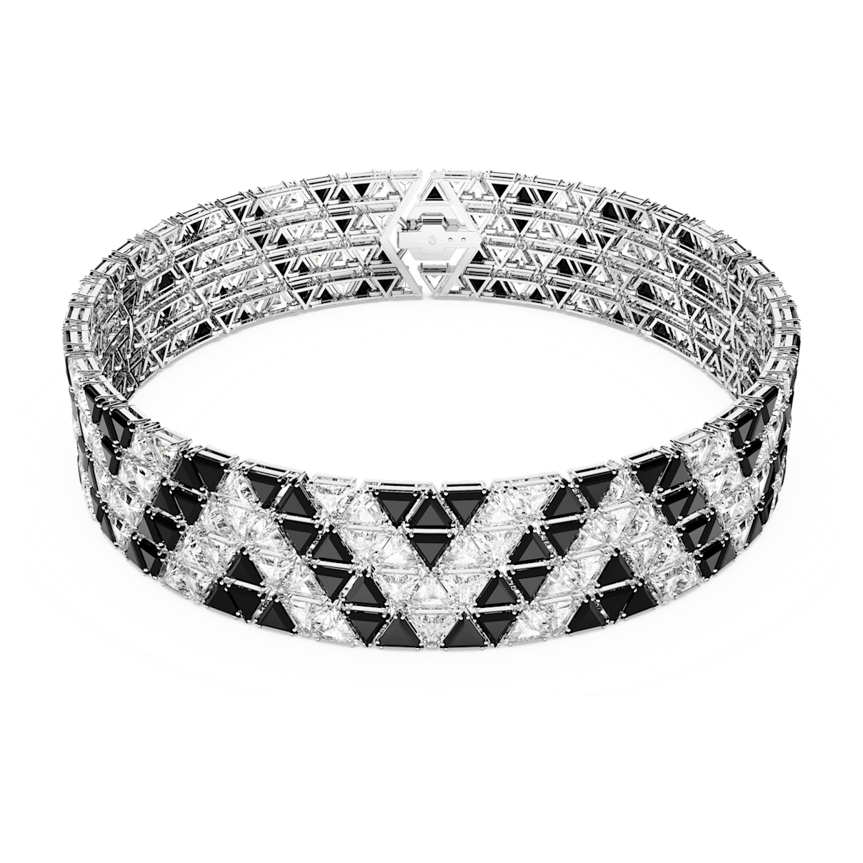 

Swarovski Ortyx 束颈项链, 三角形切割, 黑色, 镀铑