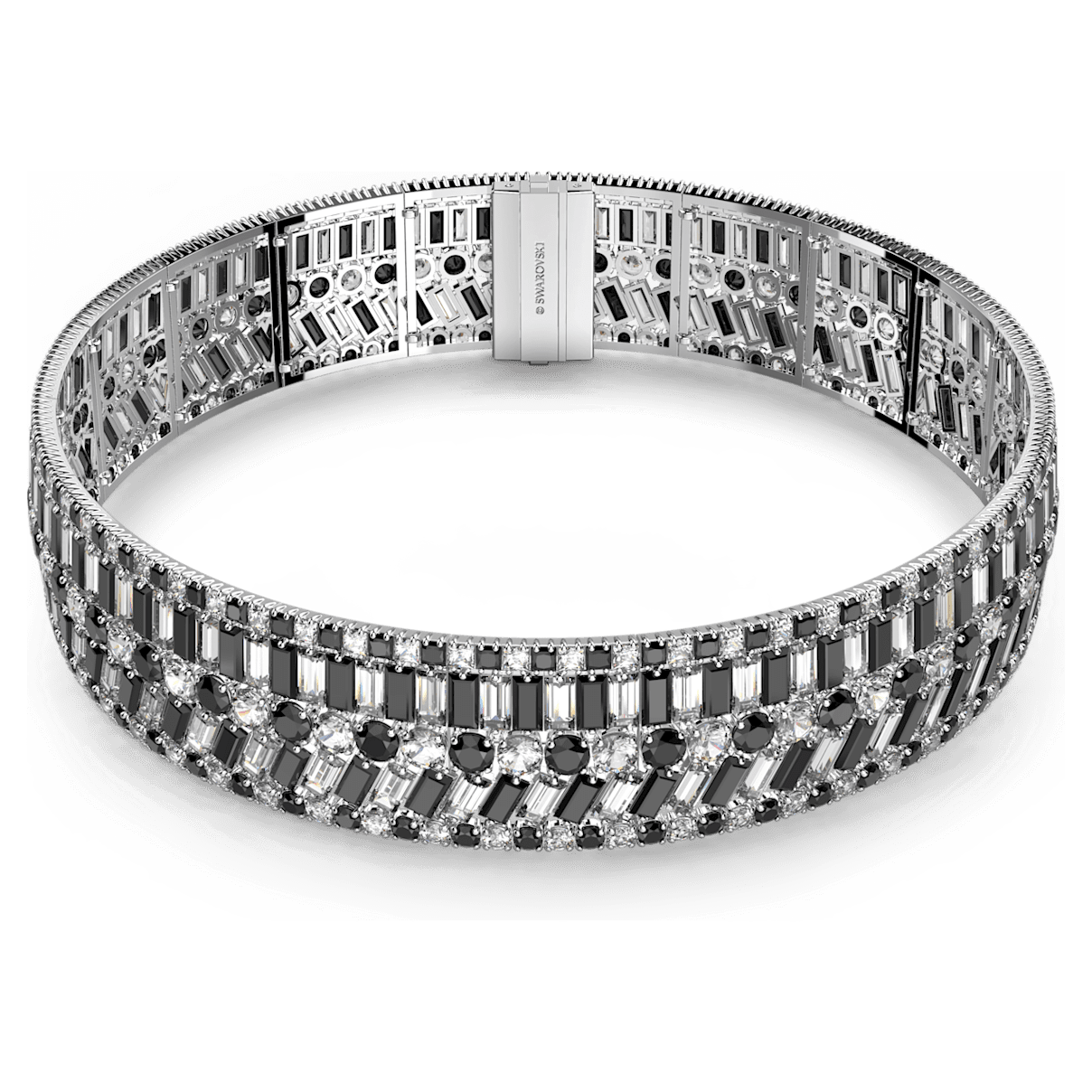 

Swarovski Hyperbola 束颈项链, 混合切割, 黑色, 镀铑