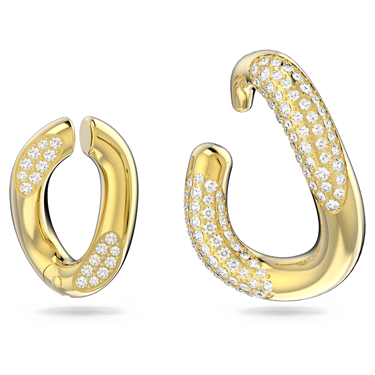 

Swarovski Dextera 耳骨夹, 套装 (2), 非对称设计, 白色, 镀金色调