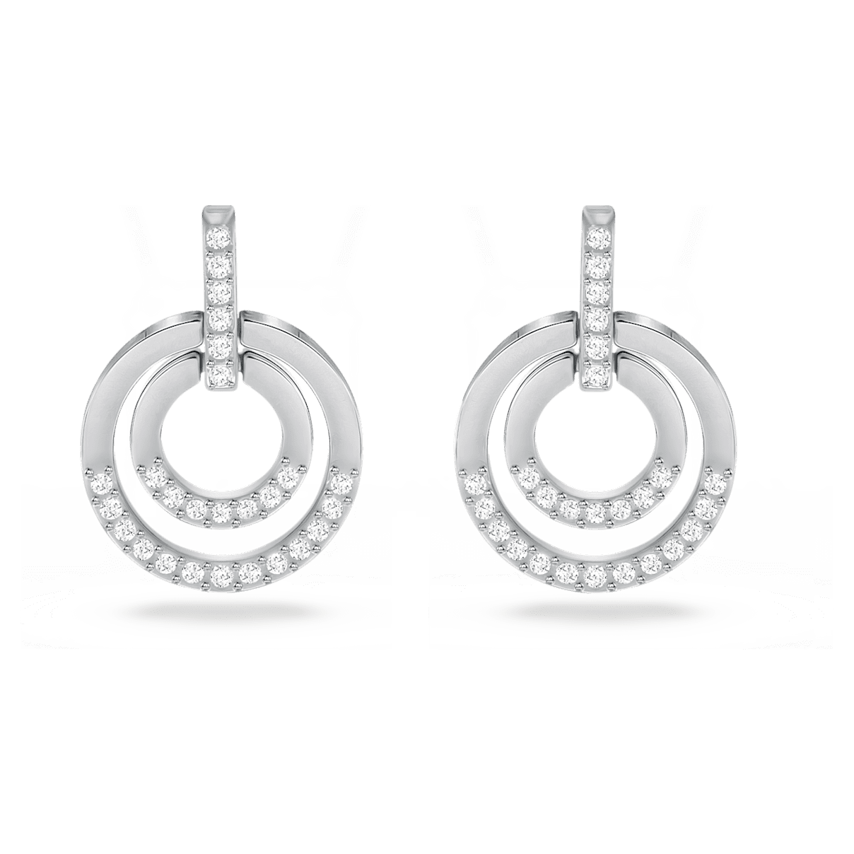 

Swarovski Circle 大圈耳环, 圆形, 白色, 镀铑