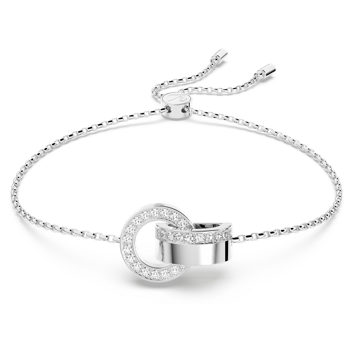 

Swarovski Hollow 手链, 环形相扣, 白色, 镀铑