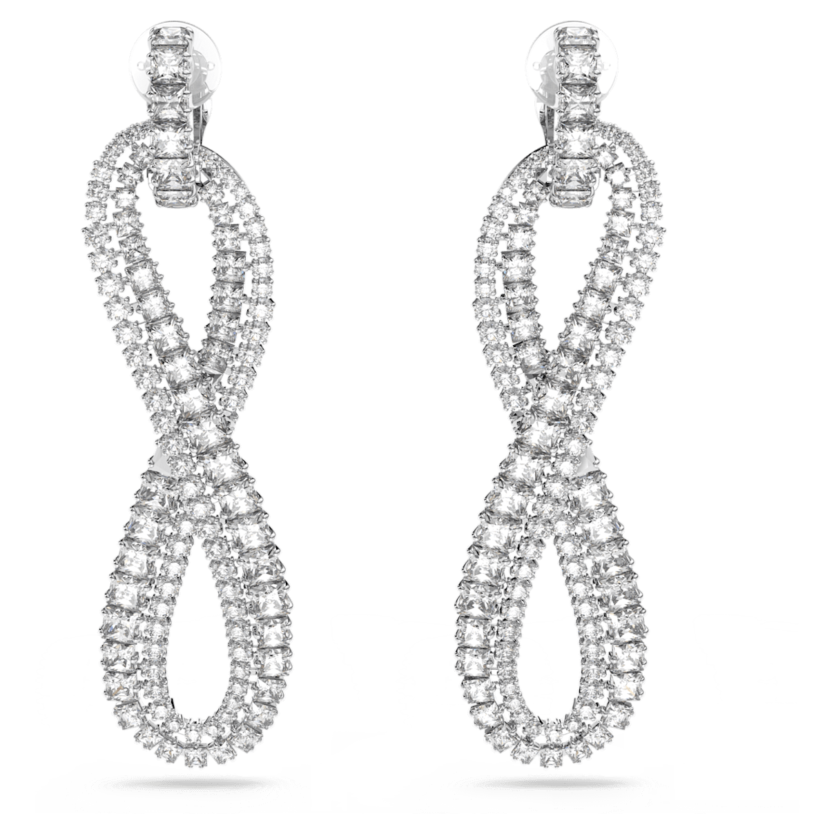

Swarovski Hyperbola 夹式耳环, Infinity, 白色, 镀铑