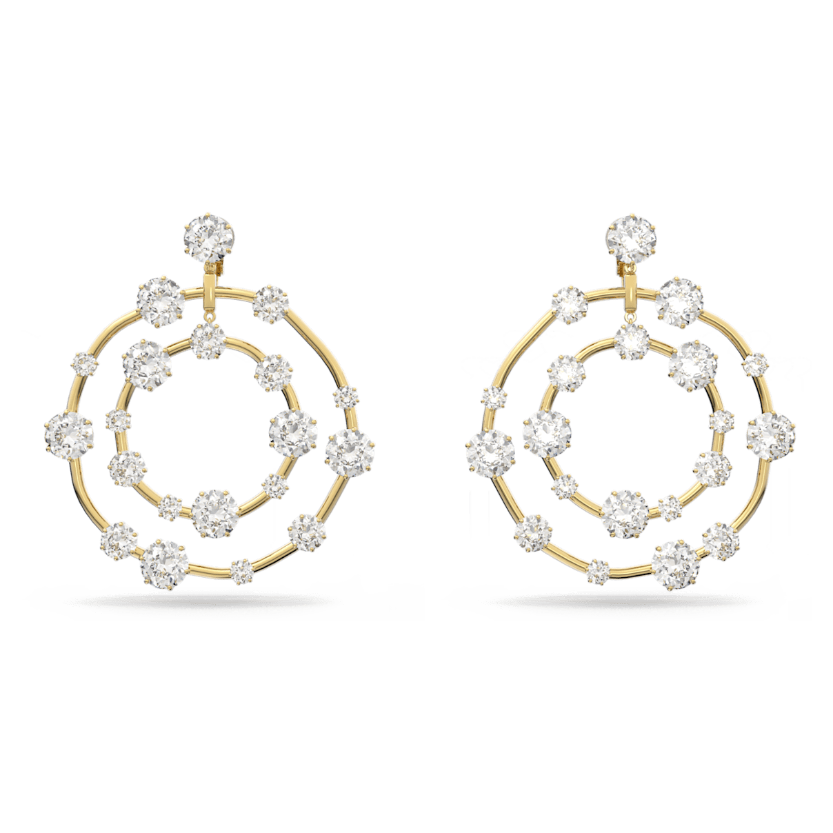 

Swarovski Klipsy Constella, Szlif okrągły, Białe, Powłoka w odcieniu złota