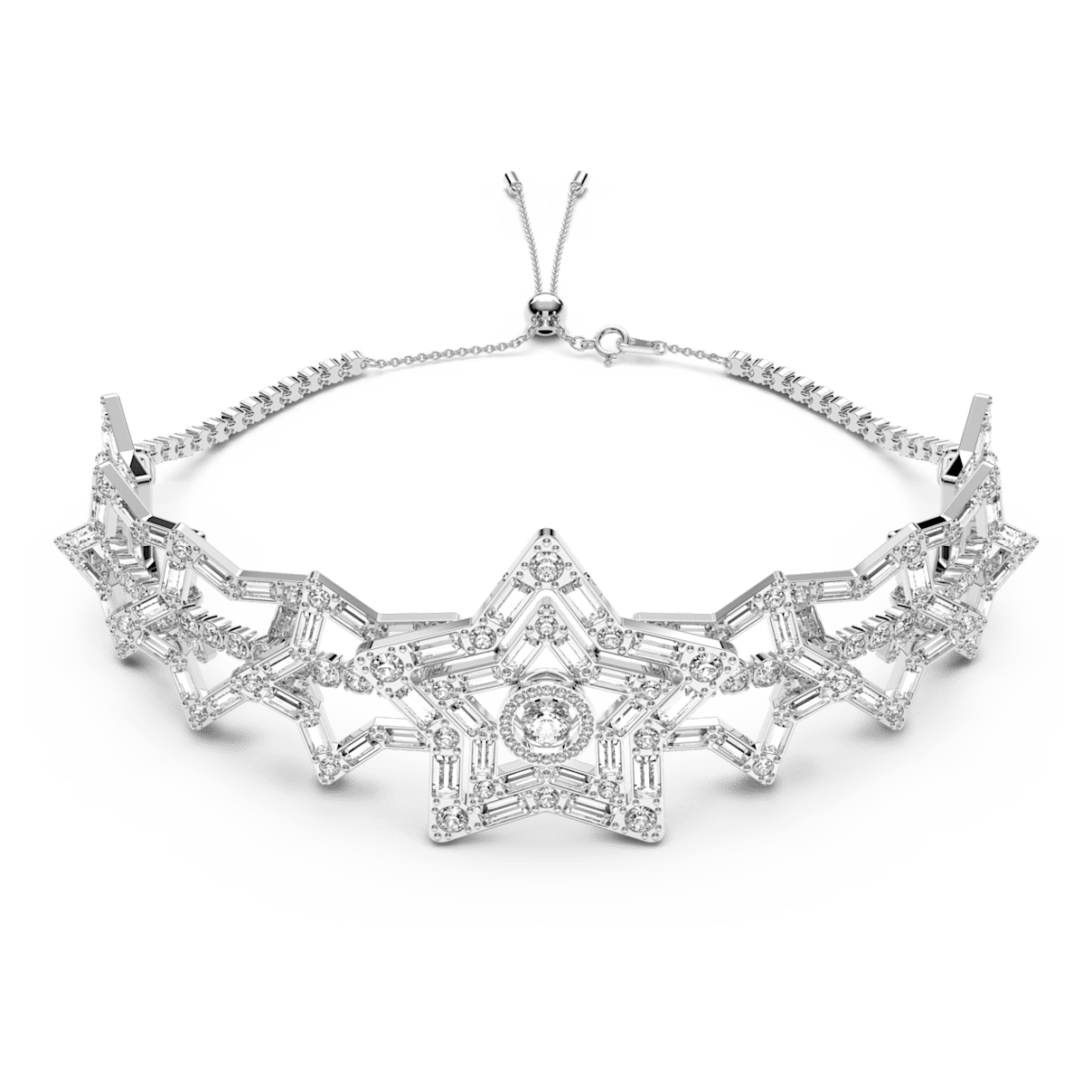 

Swarovski Stella 束颈项链, 星星, 白色, 镀铑
