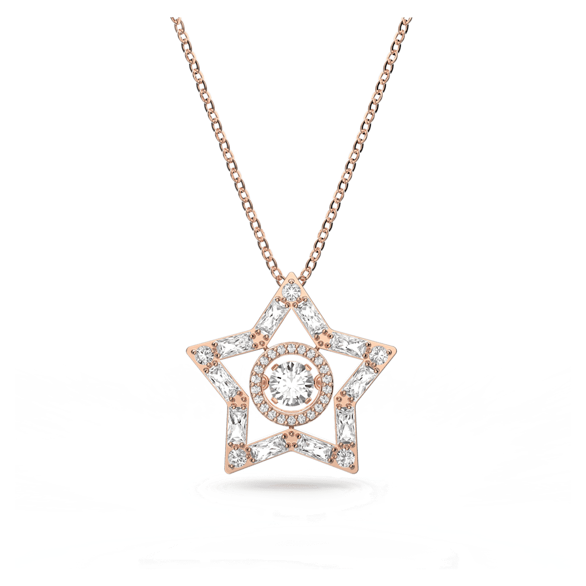 

Swarovski Stella 链坠, 混合切割, 星星, 白色, 镀玫瑰金色调