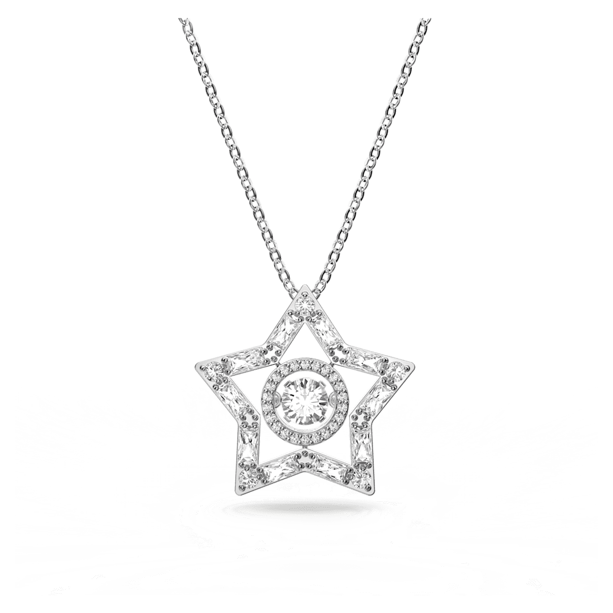 

Swarovski Stella 链坠, 混合切割, 星星, 大码, 白色, 镀铑