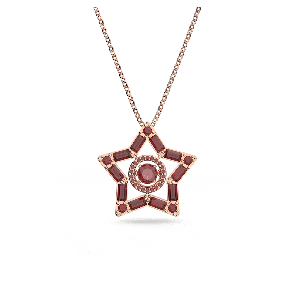 

Swarovski Stella 链坠, 混合切割, 星星, 大码, 红色, 镀玫瑰金色调