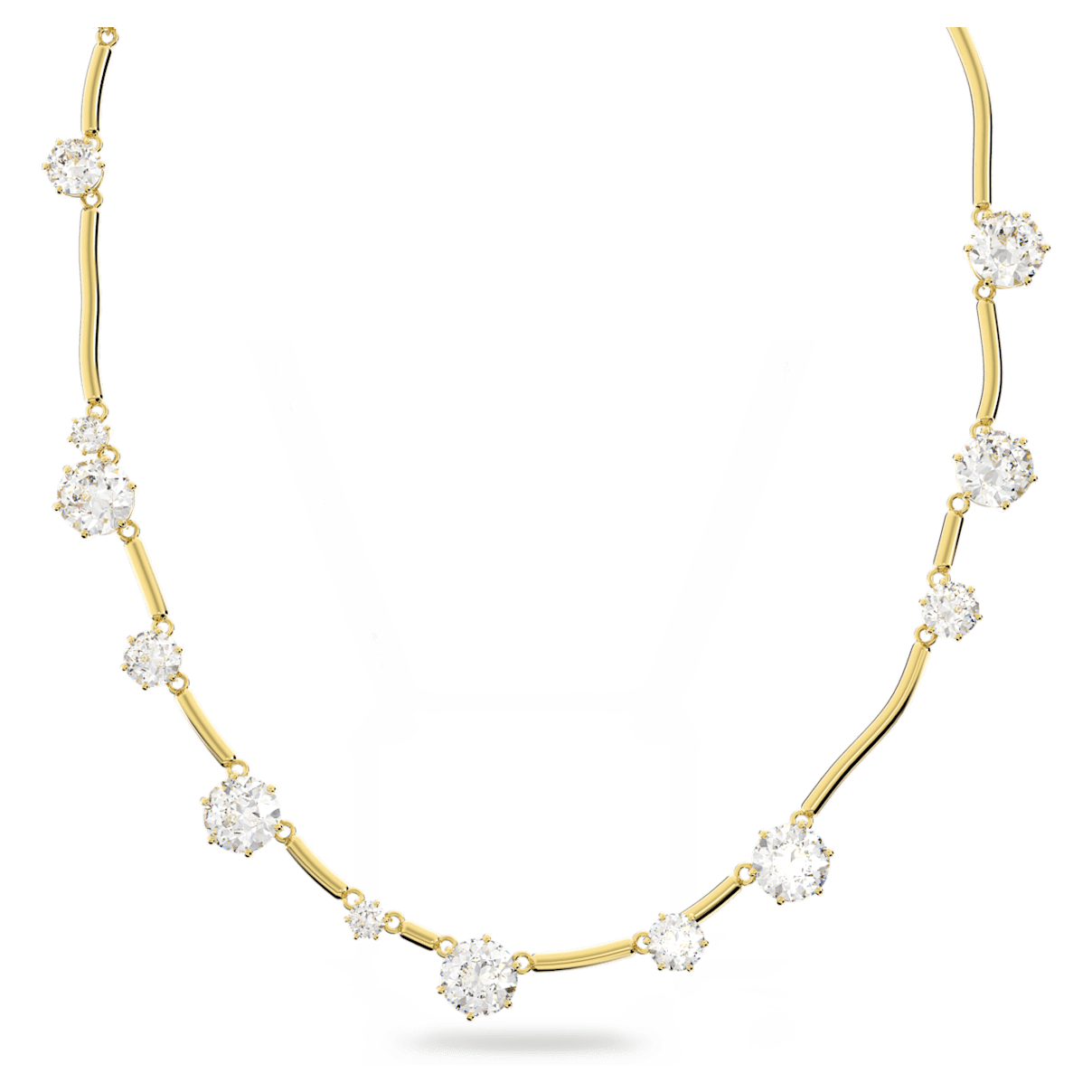 

Swarovski Constella 项链, 混合式圆形切割, 白色, 镀金色调