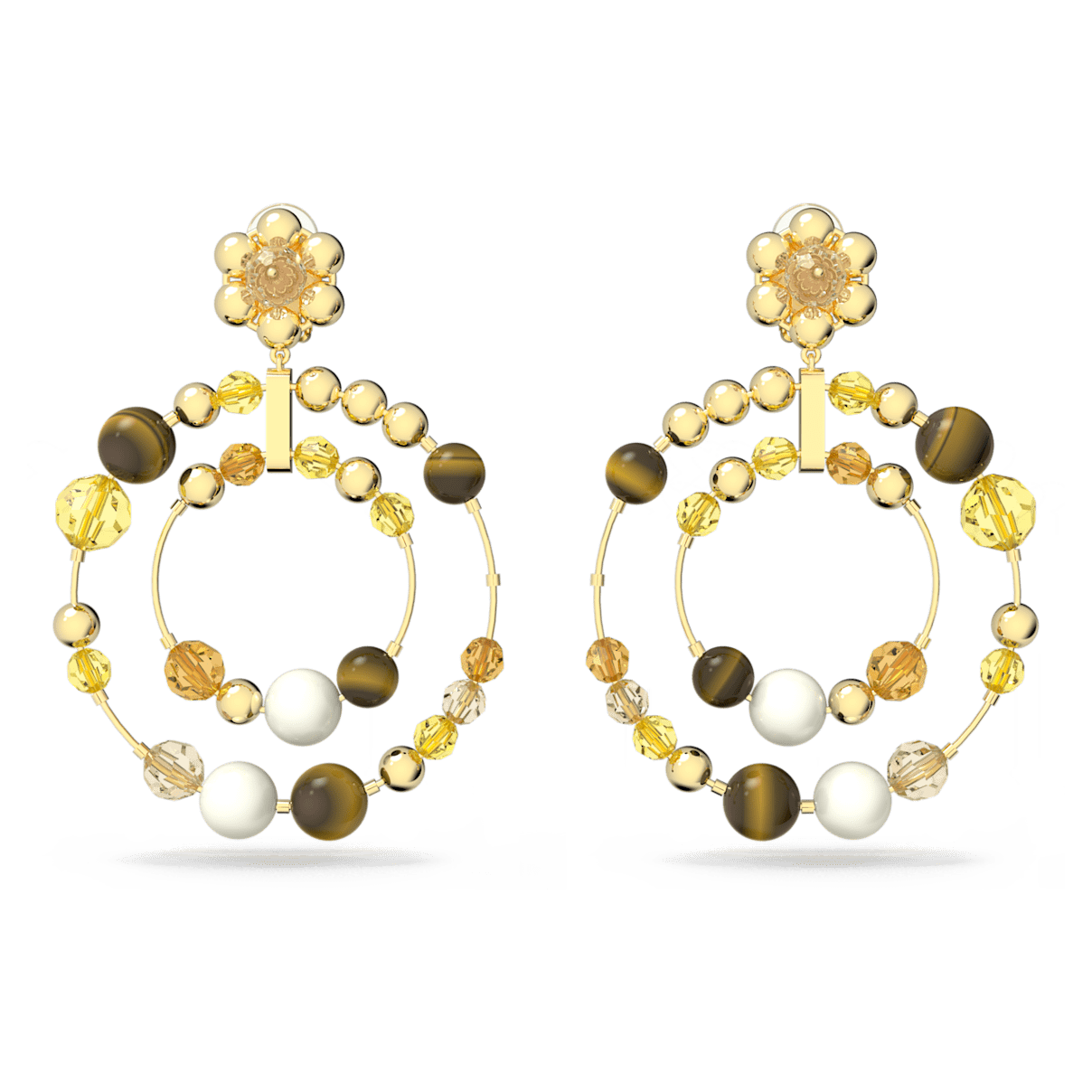 

Swarovski Somnia 大圈耳环, 流光溢彩, 镀金色调
