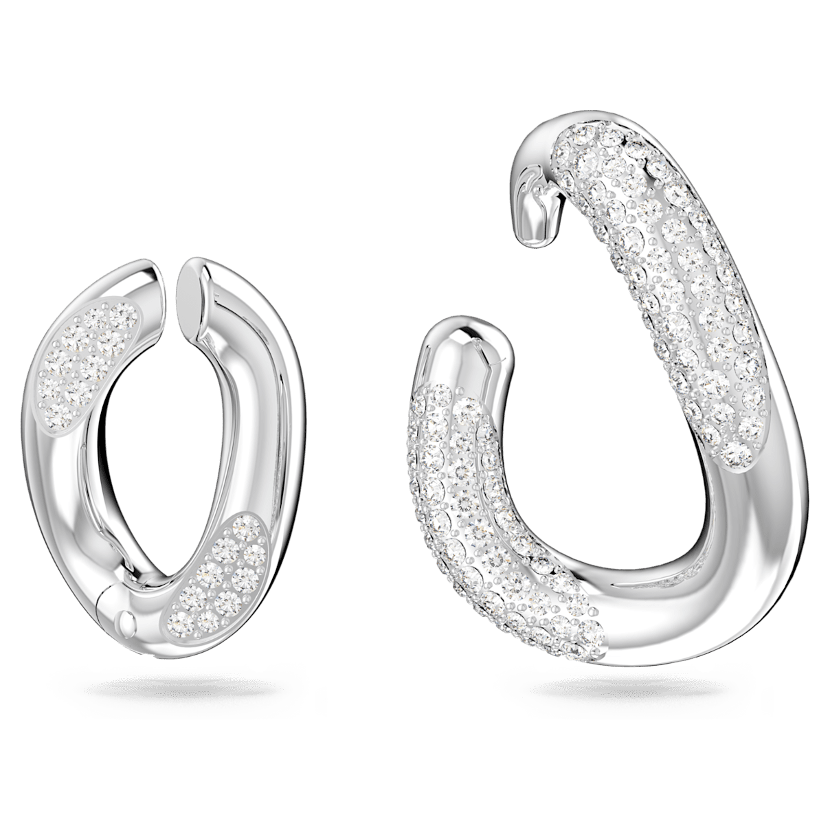 

Swarovski Dextera 耳骨夹, 套装 (2), 非对称设计, 白色, 镀铑