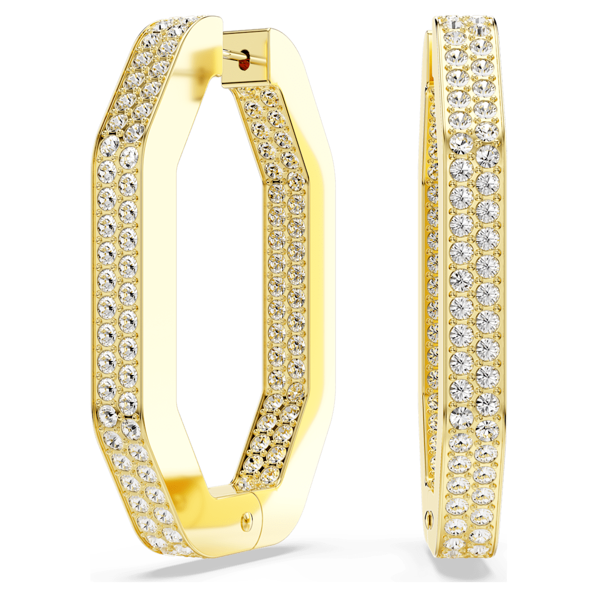 

Swarovski Dextera 大圈耳环, 八边形, 大码, 白色, 镀金色调