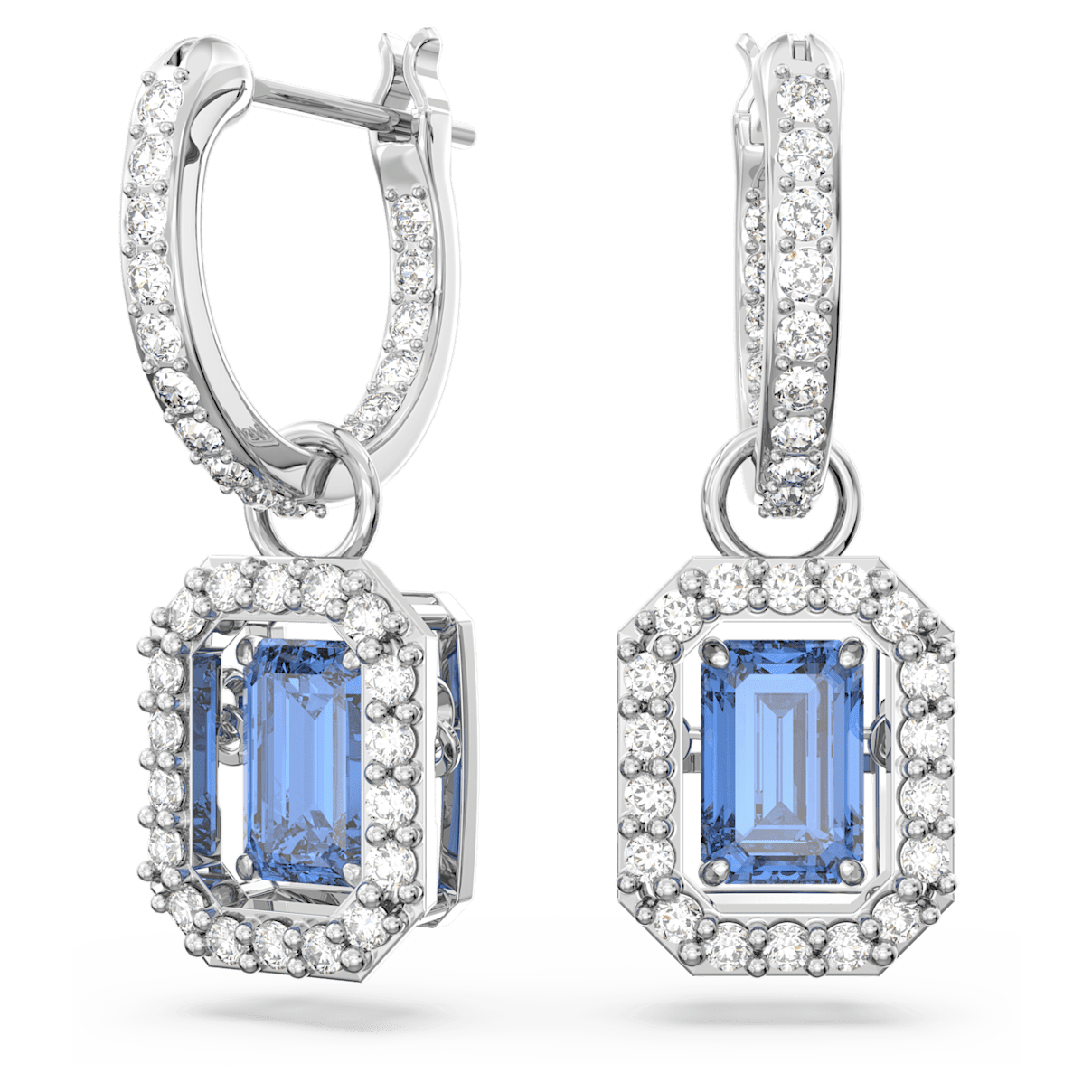 

Swarovski Millenia 水滴形耳环, 八角形切割, 蓝色, 镀铑