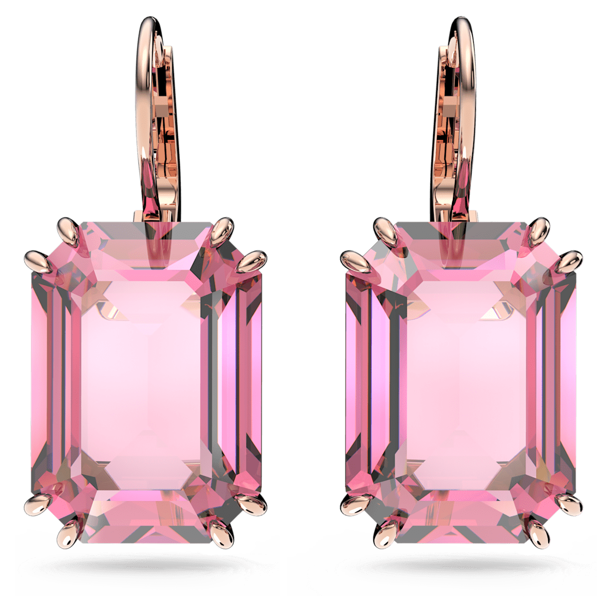 

Swarovski Millenia 水滴形耳环, 八角形切割, 粉红色, 镀玫瑰金色调