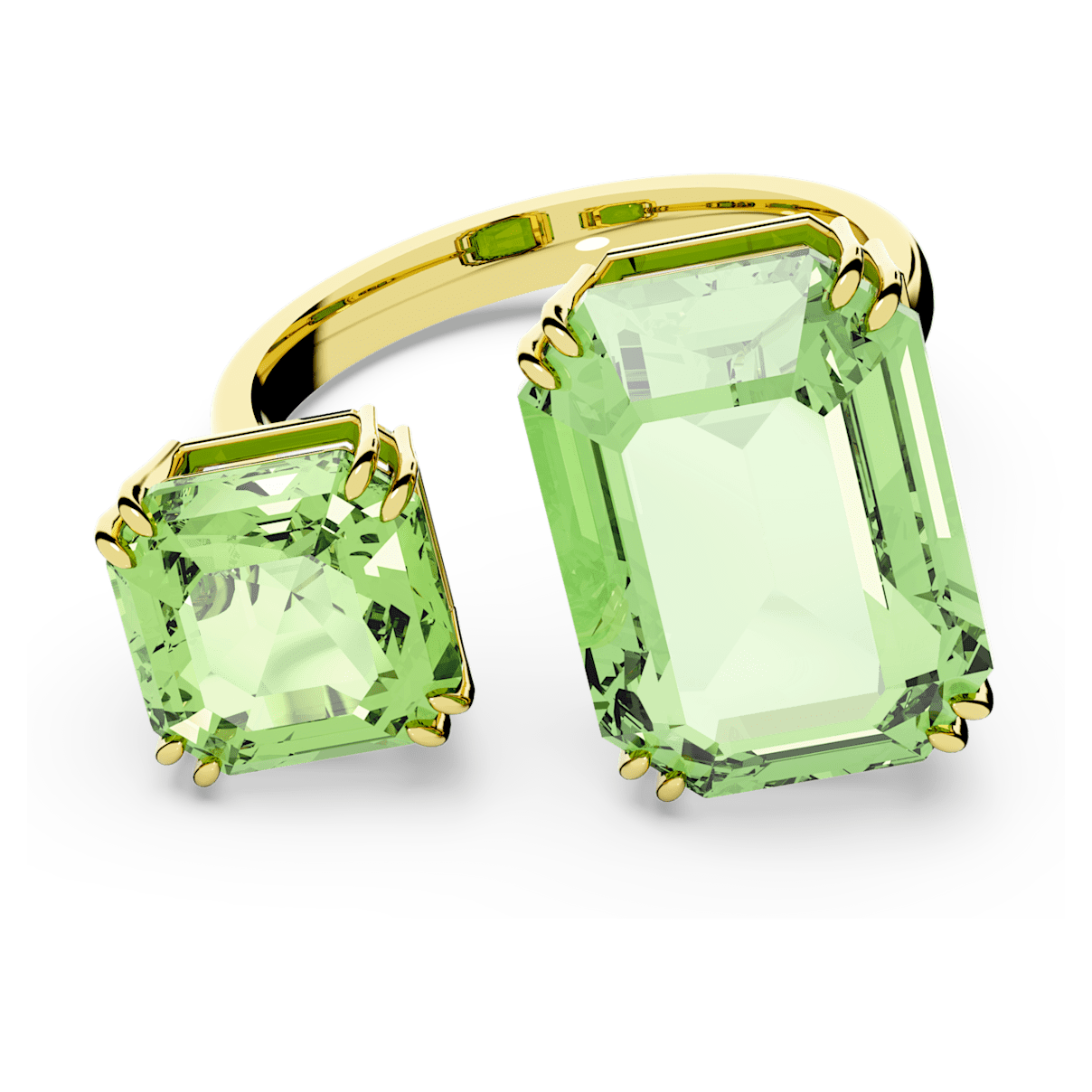 

Swarovski Millenia 开口戒指, 八角形切割, 绿色, 镀金色调