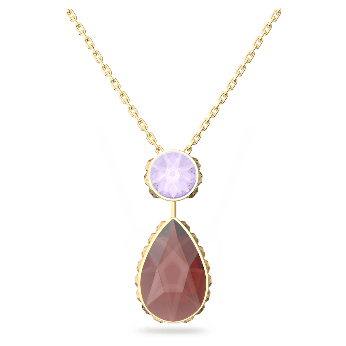 

Swarovski Orbita 项链, 水滴切割, 小码, 流光溢彩, 镀金色调