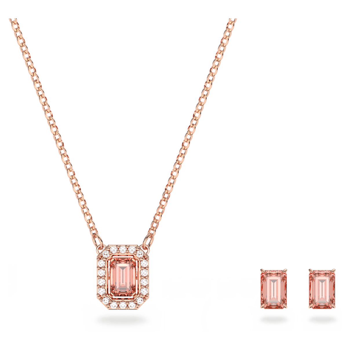 

Swarovski Millenia 套装, 八角形切割, 粉红色, 镀玫瑰金色调