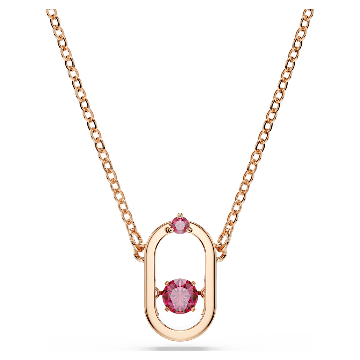 

Swarovski Sparkling Dance 链坠, 圆形切割，椭圆形, 红色, 镀玫瑰金色调