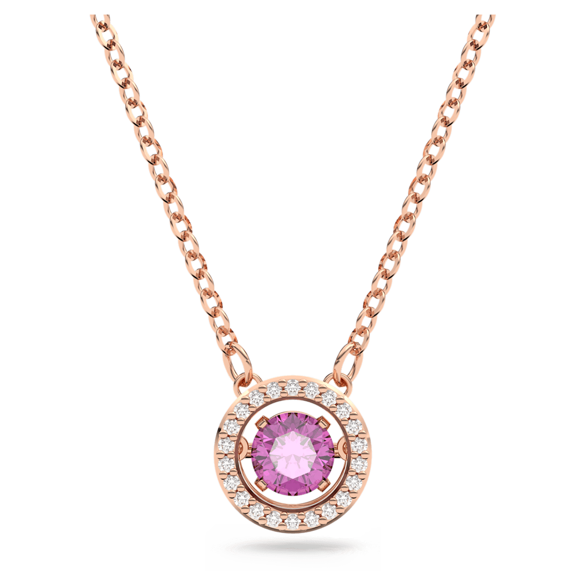 

Swarovski Sparkling Dance 链坠, 圆形切割, 大码, 紫色, 镀玫瑰金色调