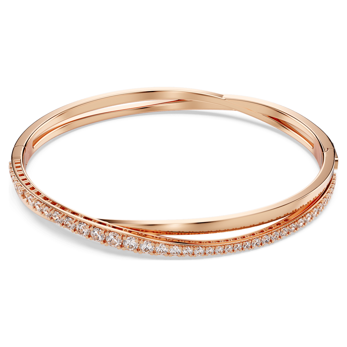 

Swarovski Twist 手链, 白色, 镀玫瑰金色调