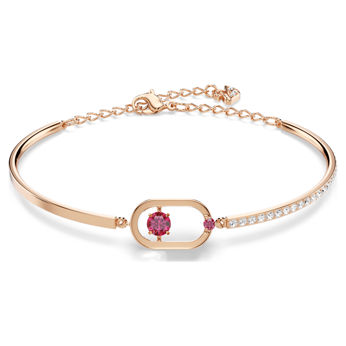 

Swarovski Sparkling Dance 手链, 圆形切割，椭圆形, 红色, 镀玫瑰金色调