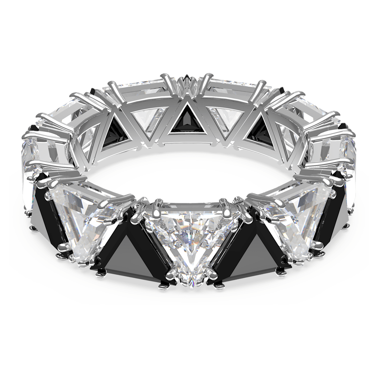 

Swarovski Ortyx 个性戒指, 三角形切割, 黑色, 镀铑