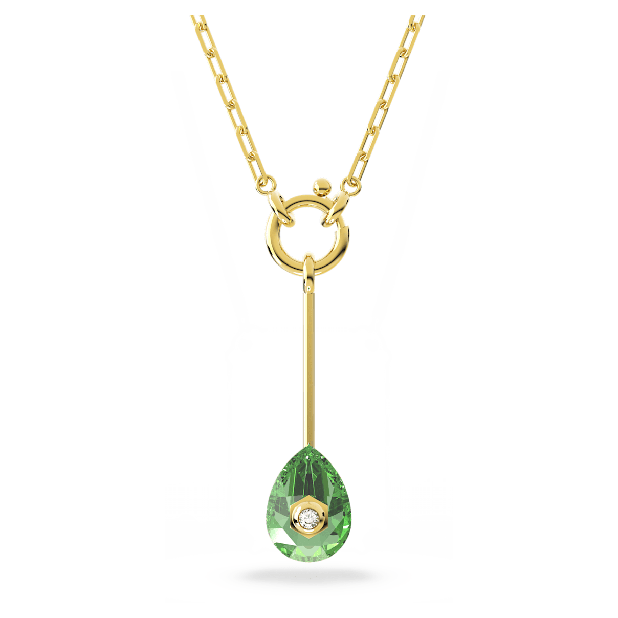 

Swarovski Numina Y 型链坠, 绿色, 镀金色调