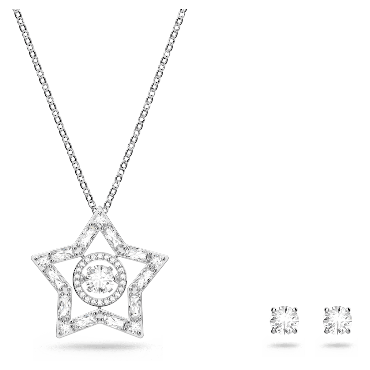 

Swarovski Stella 套装, 混合切割, 星星, 白色, 镀铑