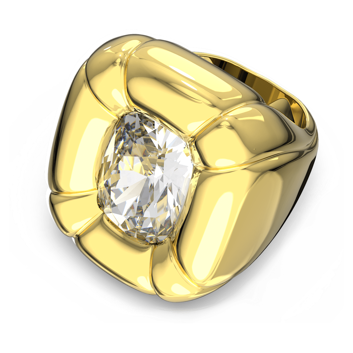 

Swarovski Dulcis 个性戒指, 枕形切割, 金色, 镀金色调