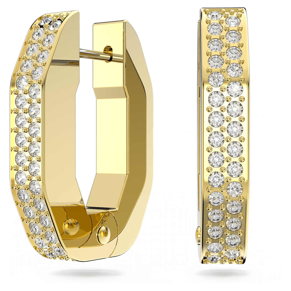 

Swarovski Dextera 大圈耳环, 八边形, 小码, 白色, 镀金色调