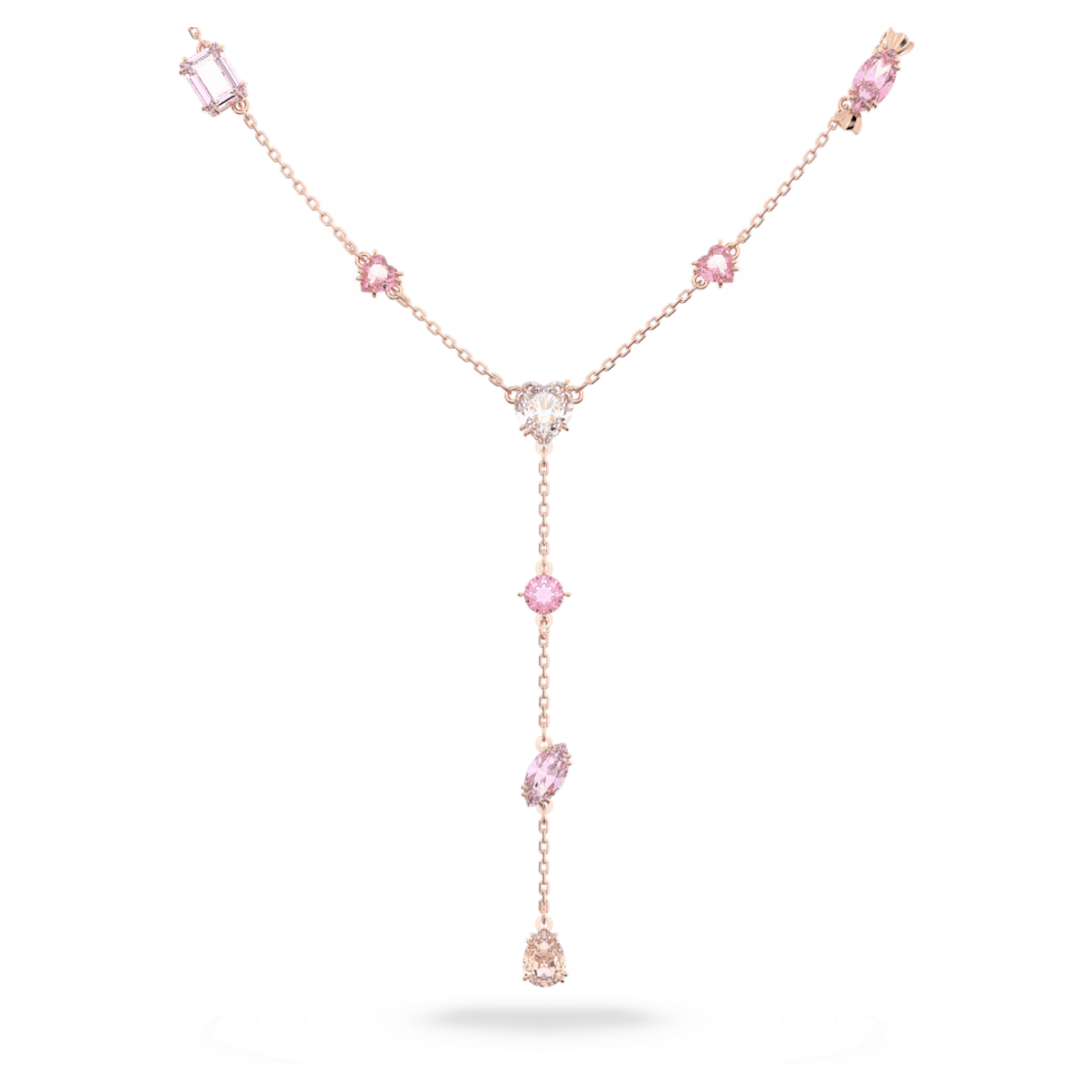 

Swarovski Gema 520 Y 型链坠, 糖果和爱心, 粉红色, 镀玫瑰金色调