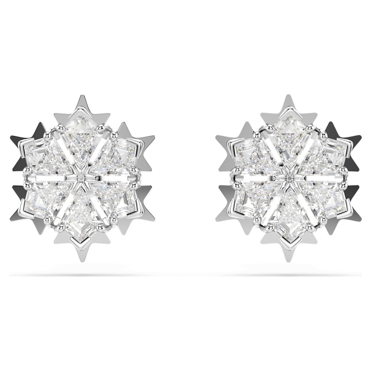 

Swarovski Magic 耳钉, 雪花, 白色, 镀铑