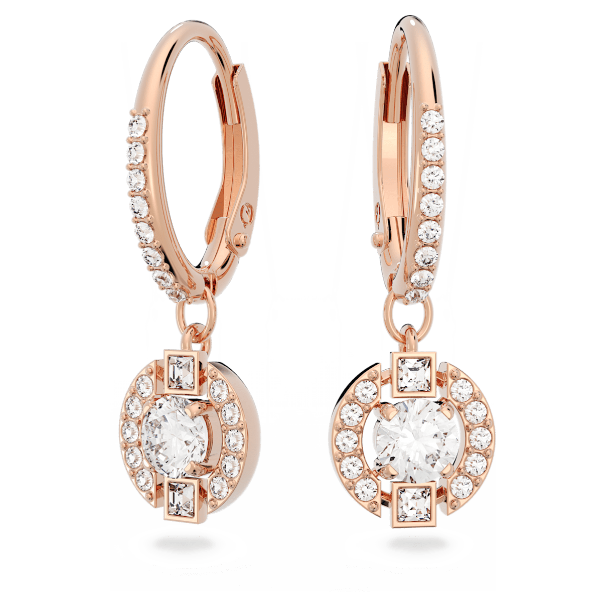 

Swarovski Sparkling Dance 水滴形耳环, 圆形切割, 白色, 镀玫瑰金色调