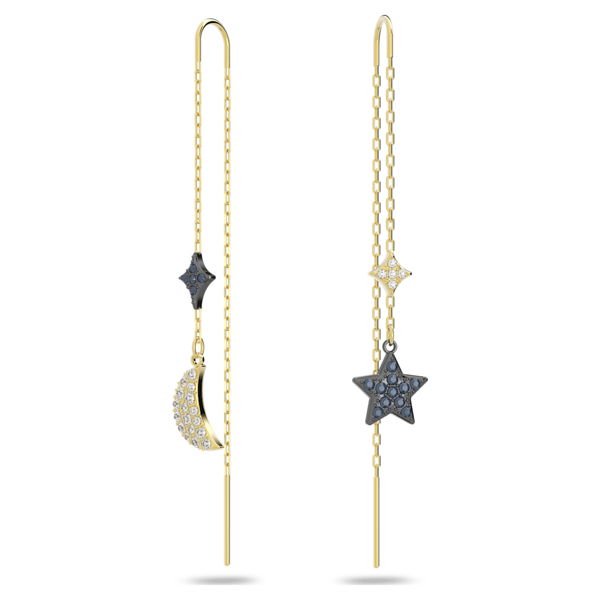 

Swarovski Symbolic 水滴形耳环, 月、星, 蓝色, 混合金属润饰