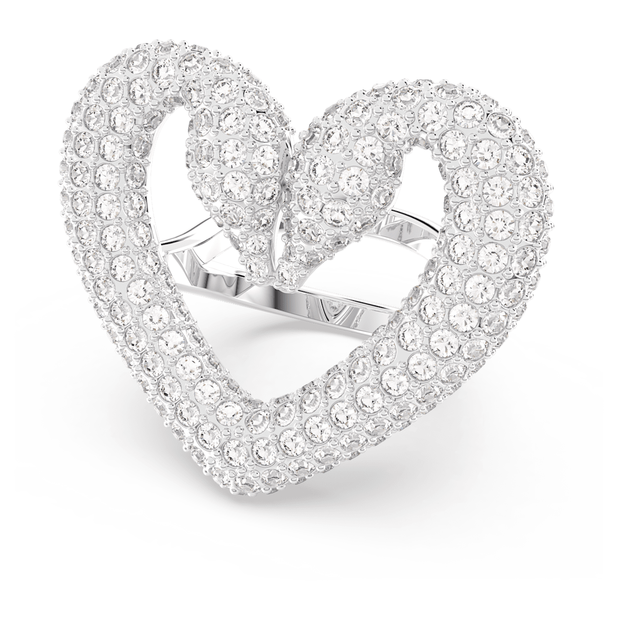 

Swarovski Una 个性戒指, 心形, 长, 白色, 镀铑