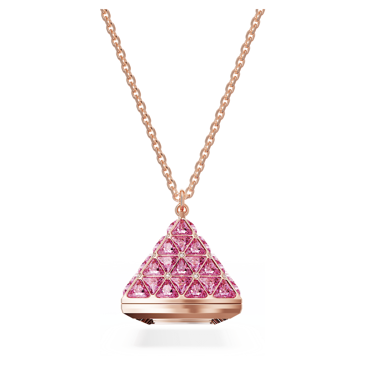 

Swarovski 链坠手表, 三角形切割, 粉红色, 玫瑰金色调润饰
