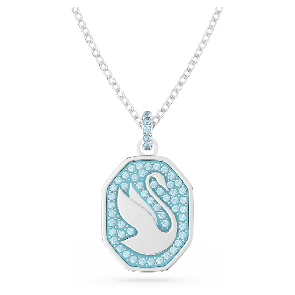 

Swarovski Signum 链坠, 天鹅, 大码, 蓝色, 镀铑