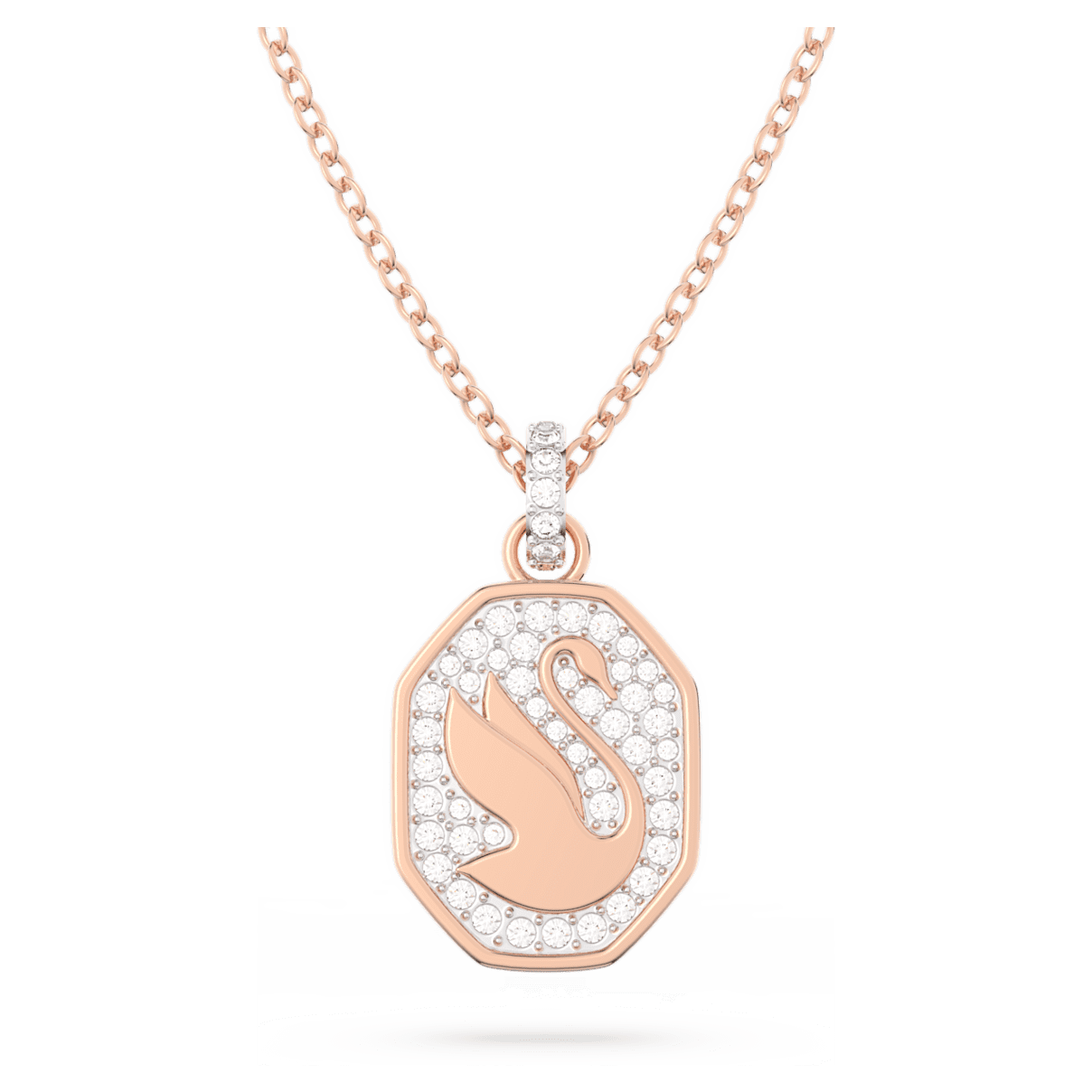 

Swarovski Signum 链坠, 天鹅, 大码, 白色, 镀玫瑰金色调