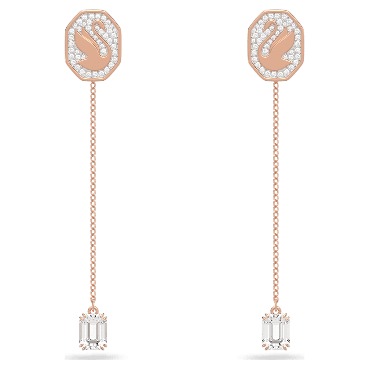 

Swarovski Signum 水滴形耳环, 天鹅, 白色, 镀玫瑰金色调