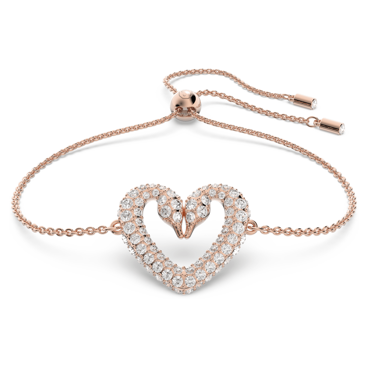 

Swarovski Una 手链, 心形, 长, 白色, 镀玫瑰金色调